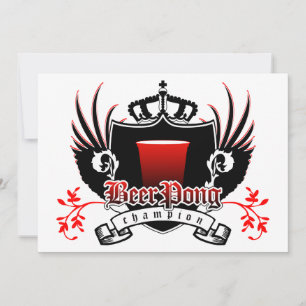 Invitation champion de pong de bière royal crest