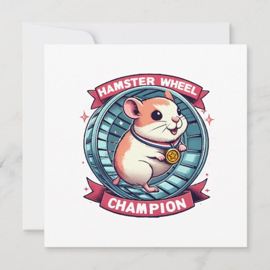 Invitation Champion de roue de hamster (Devant)