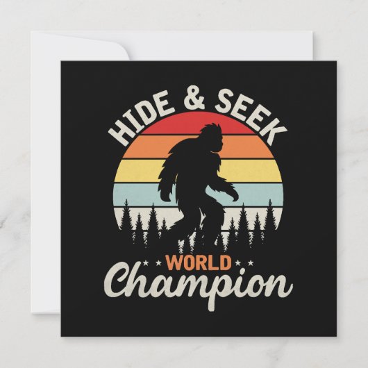 Invitation Champion du Monde de Cache-Cache de Bigfoot (Devant)