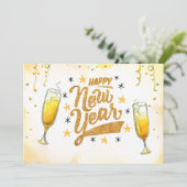 Invitation Championnat d'or Nouvel An Fêtes manuscrites (Debout devant)