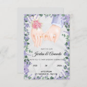 Invitation champs de lavande élégants invitent (Devant / Derrière)
