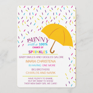 Invitation Chance Ensoleillée De Saupoudrer Baby shower Invit