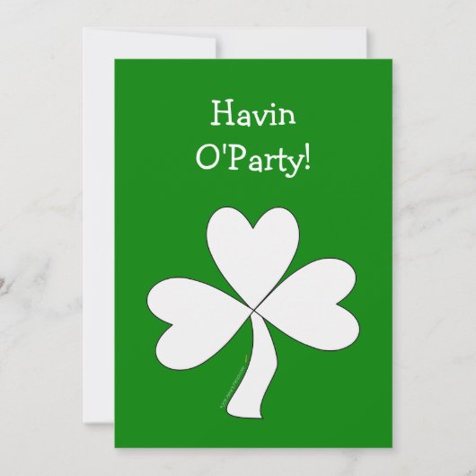 Invitation Chance irlandaise du jour de St Patrick blanc de (Devant)