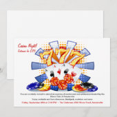 Invitation chanceuse de nuit de casino (Devant / Derrière)