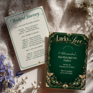 Invitation Chanceuse en Amour Bachelorette Émeraude