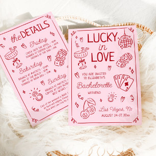 Invitation Chanceuse en amour Bachelorette fantaisiste dessin