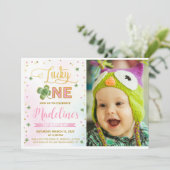 Invitation Chanceuse Fille de la Saint-Patrick 1er Anniversai (Debout devant)