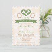 Invitation Chanceux décoré d'un monogramme dans le mariage de (Debout devant)