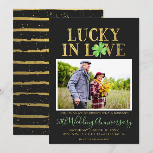 Invitation Chanceux en amour   Anniversaire de mariage