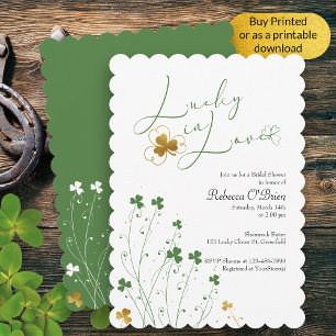 Invitation Chanceux en amour Bruants Shamrocks Enterrement de