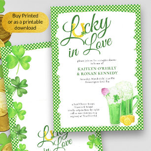 Invitation Chanceux en amour douche de couples Saint-Patrick