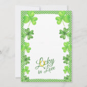 Invitation Chanceux en amour douche de couples Saint-Patrick (Dos)