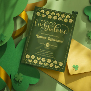Invitation Chanceux en amour  Fête de mariage pour la Saint-P