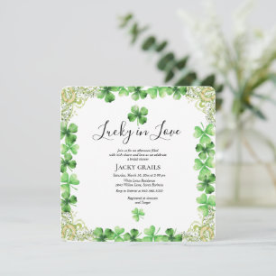 Invitation Chanceux en amour Saint-Patrick Trèfle irlandais
