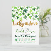 Invitation Chanceux en amour St. Patrick's Day Baby Shower po (Debout devant)