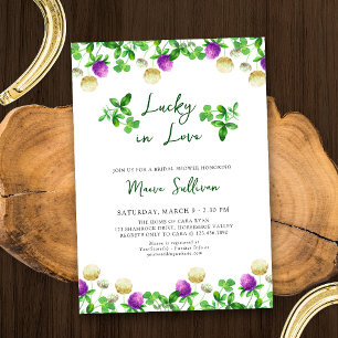 Invitation Chanceux en amour trèfles et shamrocks Baby Shower