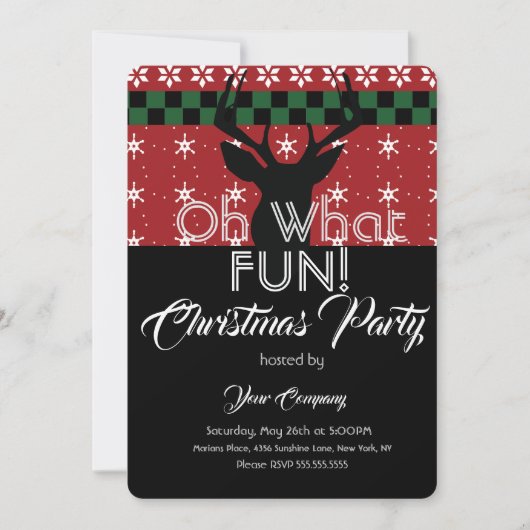 Invitation Chandail de fête de Noël Deer laide (Devant)