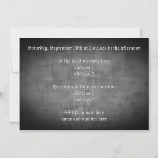 Invitation Chandelabra gothique fantaisie sur mariage éffraya (Dos)