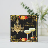 Invitation Chandelier Anniversaire Champagne Vintage (Debout devant)