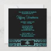 Invitation Chandelier Bleu sarcelle Anniversaire Femme Tout â (Dos)