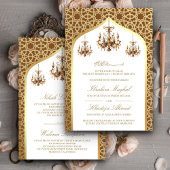 Invitation Chandelier Brown or musulman Mariage