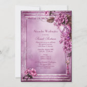 Invitation Chandelier, Coeur & Fleurs Frame Sweet 16 (Dos)