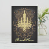 Invitation Chandelier Damask Lime douche vintage (Debout devant)