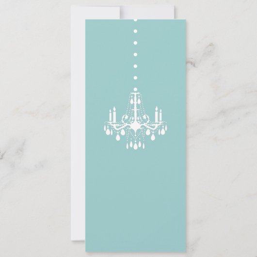 Invitation Chandelier d'anniversaire (turquoise) (Dos)