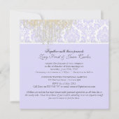 Invitation Chandelier de cristal PixDezines+Moiré Damask/viol (Devant)