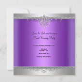 Invitation Chandelier de fête de charme Canapé violet Argent (Dos)