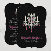 Invitation Chandelier de Nuit OPTIONS DE PAPIER/TAILLE/FORME (Devant / Derrière)