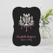 Invitation Chandelier de Nuit OPTIONS DE PAPIER/TAILLE/FORME (Debout devant)