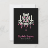 Invitation Chandelier de Nuit OPTIONS DE PAPIER/TAILLE/FORME (Devant)