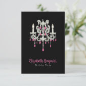 Invitation Chandelier de Nuit OPTIONS DE PAPIER/TAILLE/FORME (Debout devant)