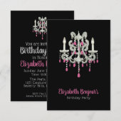 Invitation Chandelier de Nuit OPTIONS DE PAPIER/TAILLE/FORME (Devant / Derrière)
