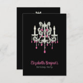 Invitation Chandelier de Nuit OPTIONS PAPIER/TAILLE/FORME - R (Devant / Derrière)