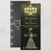 Invitation Chandelier d'or (Devant / Derrière)