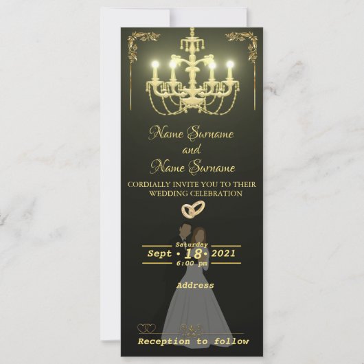 Invitation Chandelier d'or (Devant)