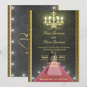 Invitation Chandelier d'or