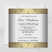 Invitation Chandelier d'or Womans Classy 50e anniversaire (Dos)