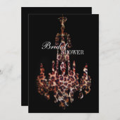 Invitation Chandelier empreinte de léopard chic mignon (Devant / Derrière)