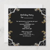 Invitation Chandelier en cristal d'argent noir de la fête (Dos)