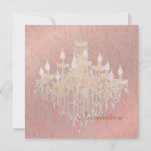 Invitation Chandelier en cristal PixDezines, baroque rose (Devant)