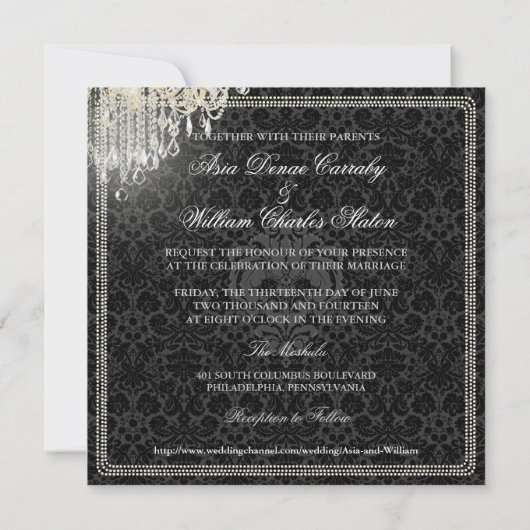 Invitation Chandelier en cristal PixDezines/damas de desiree (Dos)