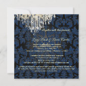 Invitation Chandelier en cristal PixDezines + Damask baroque (Devant)