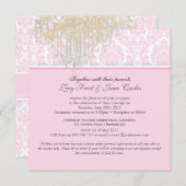Invitation Chandelier en cristal PixDezines + Damask Moiré (Devant / Derrière)