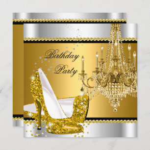 Invitation Chandelier en or argenté Parties scintillant éléga