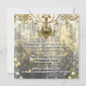 Invitation Chandelier en or noir Confetti Nouvel An (Dos)