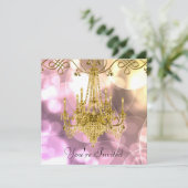 Invitation Chandelier en or rose Fête de toutes les occasions (Debout devant)