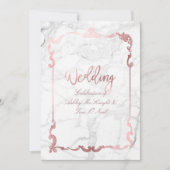 Invitation Chandelier en or Rose PixDezines/Coeur/Marbre (Devant)